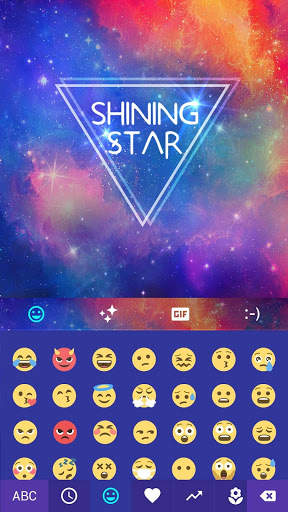 Glitter Shiny Star Keyboard Theme For Facemoji✨ screenshot 1