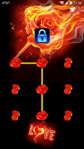 (FREE) Fire Rose - App Lock Master Theme screenshot 1
