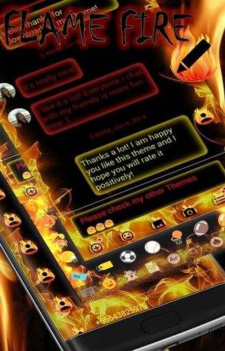 SMS Messages Flame Fire Theme screenshot 5