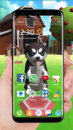 3D Cute Husky Live Wallpaper theme screenshot 3