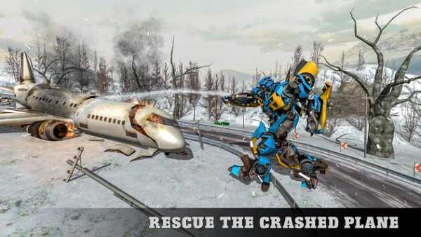 Snow Excavator Crane Robot Transformation Game screenshot 2