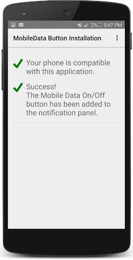 Install the MobileData button screenshot 2
