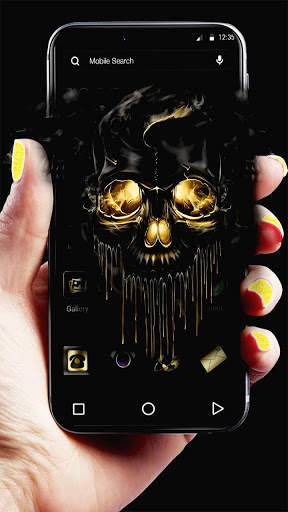 Gold Black Horrific Skull APUS Launcher Theme screenshot 1