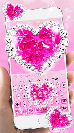 Sparkling Diamond Love Keyboard Theme screenshot 1