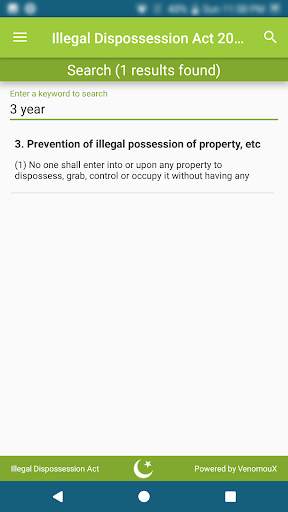 Illegal Dispossession Act 2005 screenshot 4