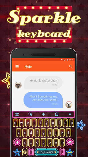 Sparkle Emoji Keyboard Theme screenshot 1