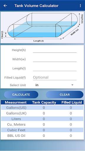 Tank Volume Calculator App 8 تصوير الشاشة