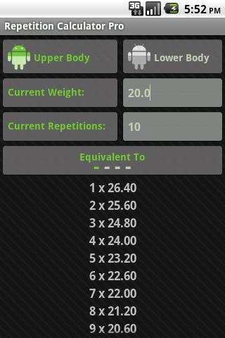Rep Calc Lite (1 Rep Max) screenshot 1