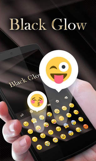 Black Glow GO Keyboard Theme स्क्रीनशॉट 3