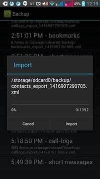 Backup Contact/Sms/Call Logs screenshot 8
