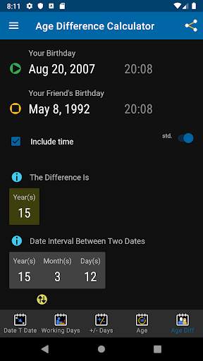 Date Calculator 6 تصوير الشاشة