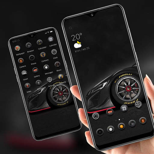 Black cool car wheel theme screenshot 4