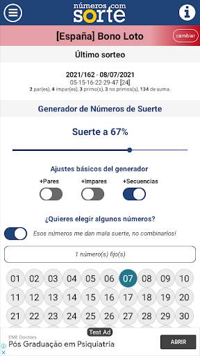 Números de la suerte: combinaciones para loterías screenshot 1