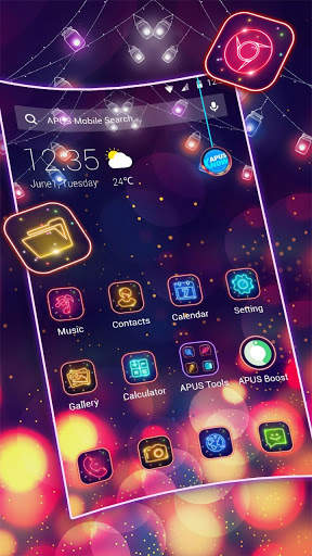 Color Phone Neon APUS Launcher theme screenshot 3