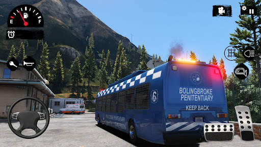 Police Bus Simulator Transport Driving Free Game screenshot 2