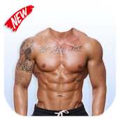 Men Body Suit Photo Editor : Abs, Beard, Tattoo logo
