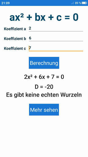 Quadratische Gleichungen screenshot 3