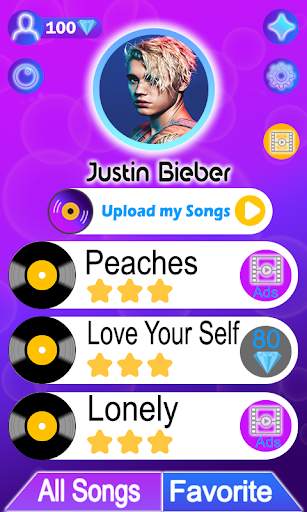 Justin Bieber Piano Game screenshot 1
