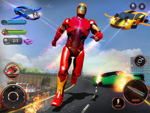 Flying Robot Car Games - Robot Shooting Games 2021 screenshot 21