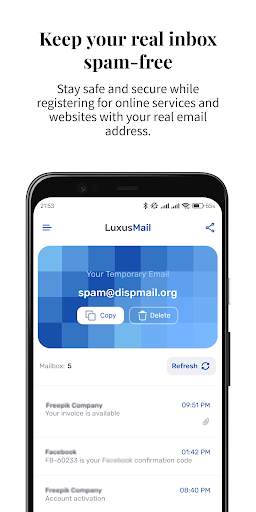 Temp Mail - by LuxusMail screenshot 2
