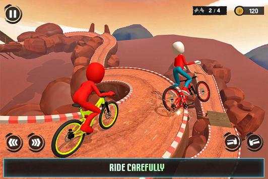 Uphill Stickman BMX Bicycle Stunts screenshot 14