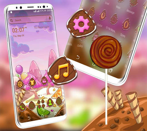 Sweet Pink Choco Candy Launcher Theme screenshot 4
