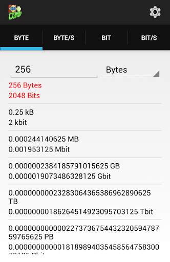 Byte & Bit Calculator Tool screenshot 1