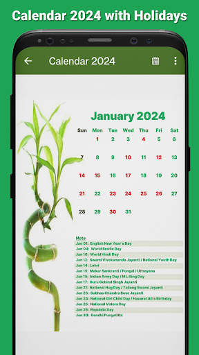 Calendar 2024 with Holidays screenshot 2