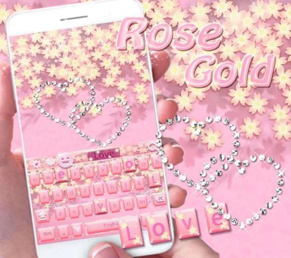 Rose Gold Diamond Keyboard screenshot 1