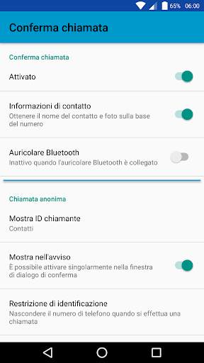 Conferma chiamata screenshot 2