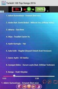 Turkish 100 Top Songs 2016 screenshot 2