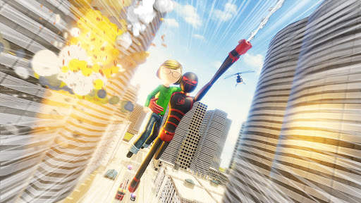 Stickman Spider Rope- Flying Hero Crime City Games स्क्रीनशॉट 2