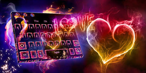 Fire Love Heart Keyboard Theme screenshot 5