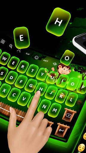 Cuteness Monkey - Keyboard Theme 1 تصوير الشاشة
