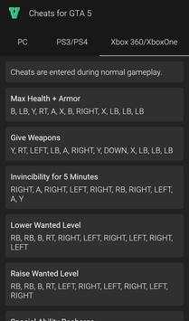 Cheats for GTA 5 2018 screenshot 1