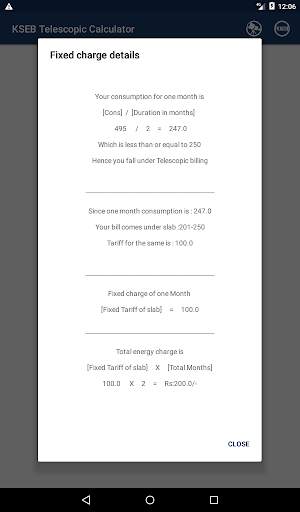 KSEB Telescopic bill calculator screenshot 13