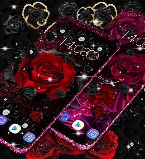 Black rose live wallpaper screenshot 2