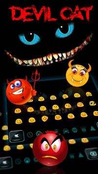 Black Devil Cat Smile Keyboard Theme screenshot 5