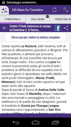 24h News for Fiorentina screenshot 3