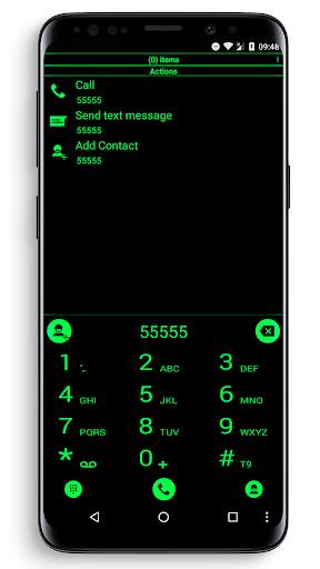 Dialer Theme Black Green drupe screenshot 3