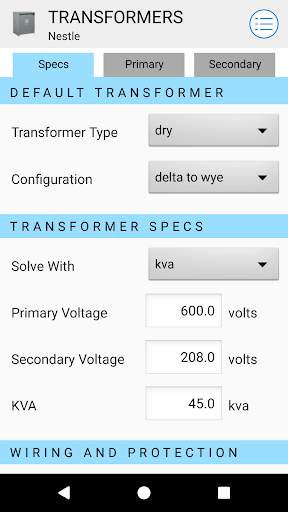 Transformer Calculator Free screenshot 2