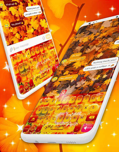 Autumn Flowers Keyboard 🍂 Orange Fall Themes स्क्रीनशॉट 4