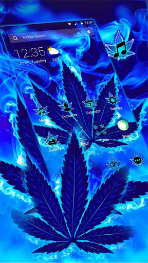 Blue Flame Weed Theme APUS Launcher screenshot 2