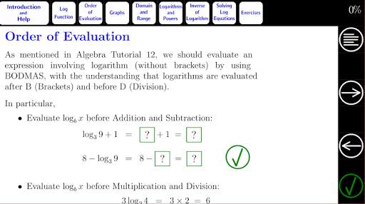 Algebra Tutorial 13: Logarithms II скриншот 3