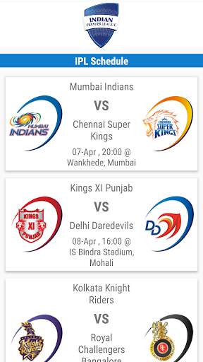 Cricket Premier League India 2018 Schedule screenshot 2