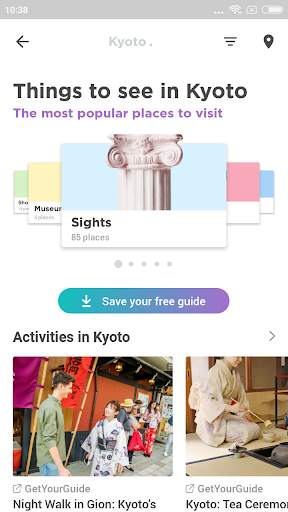 Kyoto Travel Guide in English with map screenshot 2