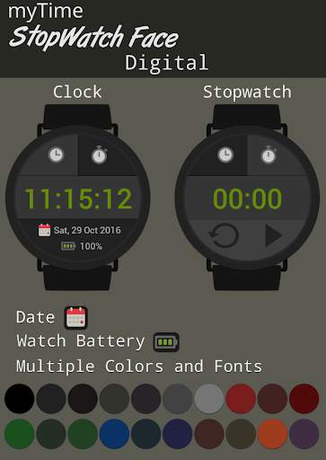 myTime StopWatch Face Digital screenshot 2