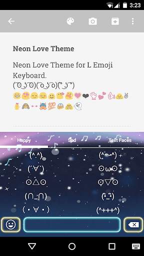 Neon Love Emoji Keyboard Theme screenshot 3