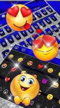 Cobalt Silver Glitter Keyboard Theme screenshot 3