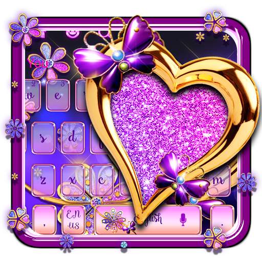 Glitter Flower Love Keyboard 10001003